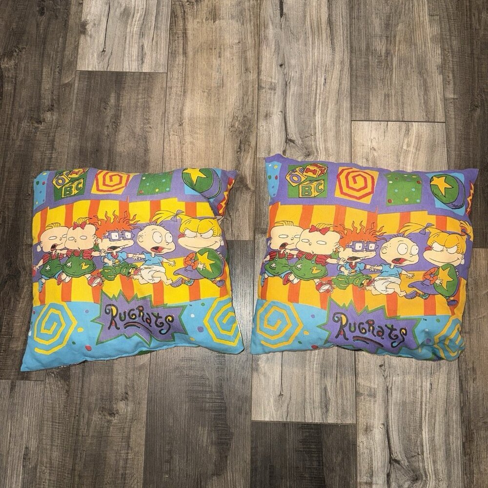 Vintage 1997 Nickelodeon Rugrats Pillow 16×16 Cartoon Plush Throw Pillow Stuffed - Picture 3 of 4